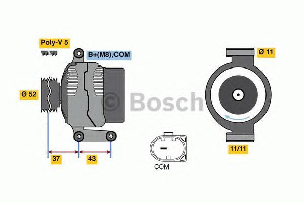 BOSCH REMAN ALTERNATOR – 0986080500