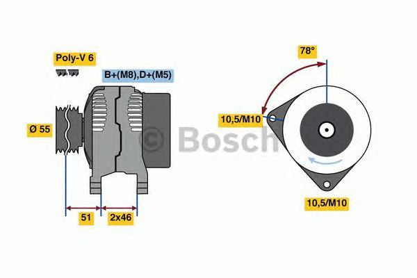 BOSCH REMAN ALTERNATOR – 0986080530