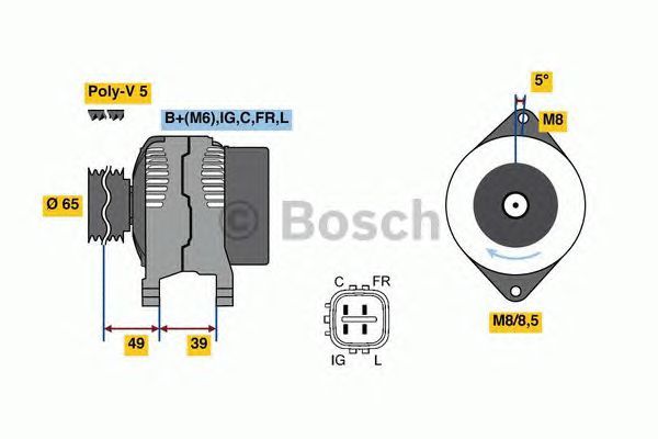 BOSCH REMAN ALTERNATOR – 0986080570