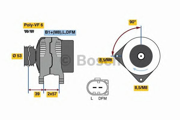 BOSCH REMAN ALTERNATOR – 0986080600