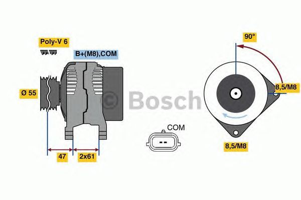 BOSCH REMAN ALTERNATOR – 0986080800