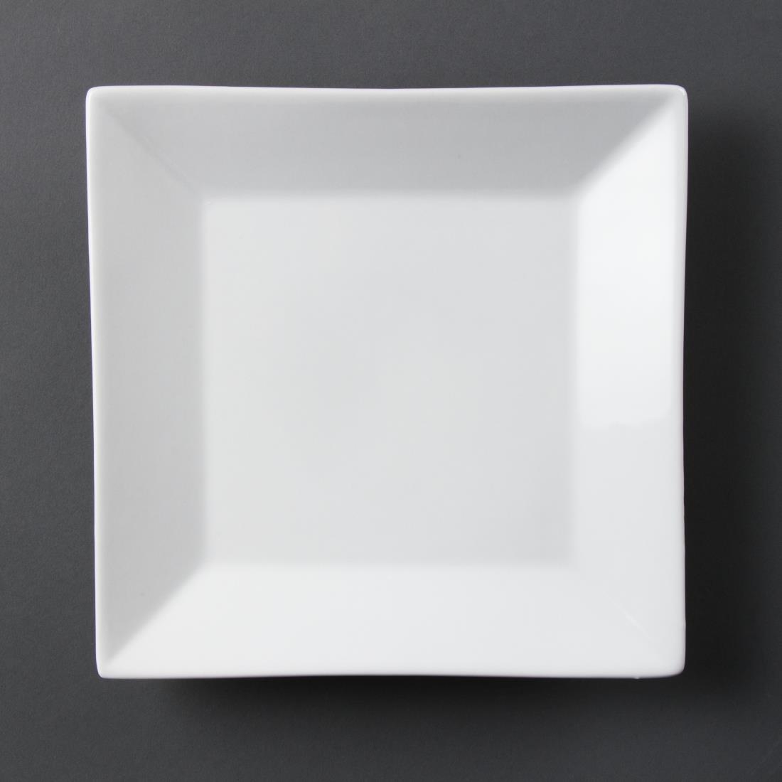 Olympia Whiteware Square Plates Wide Rim 250mm (Pack of 6) – [C360]