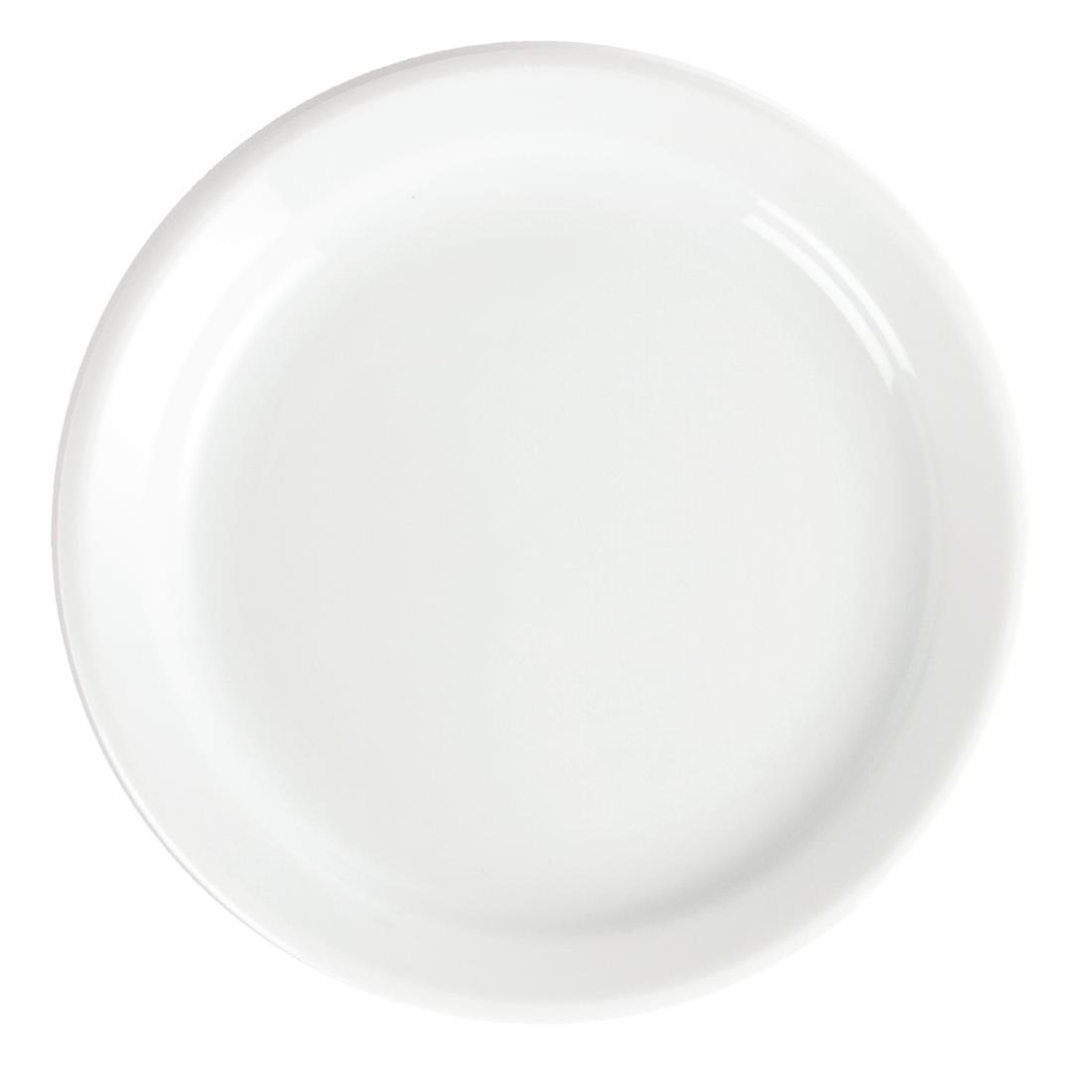 Olympia Whiteware Narrow Rimmed Plates 180mm (Pack of 12) – [CB487]