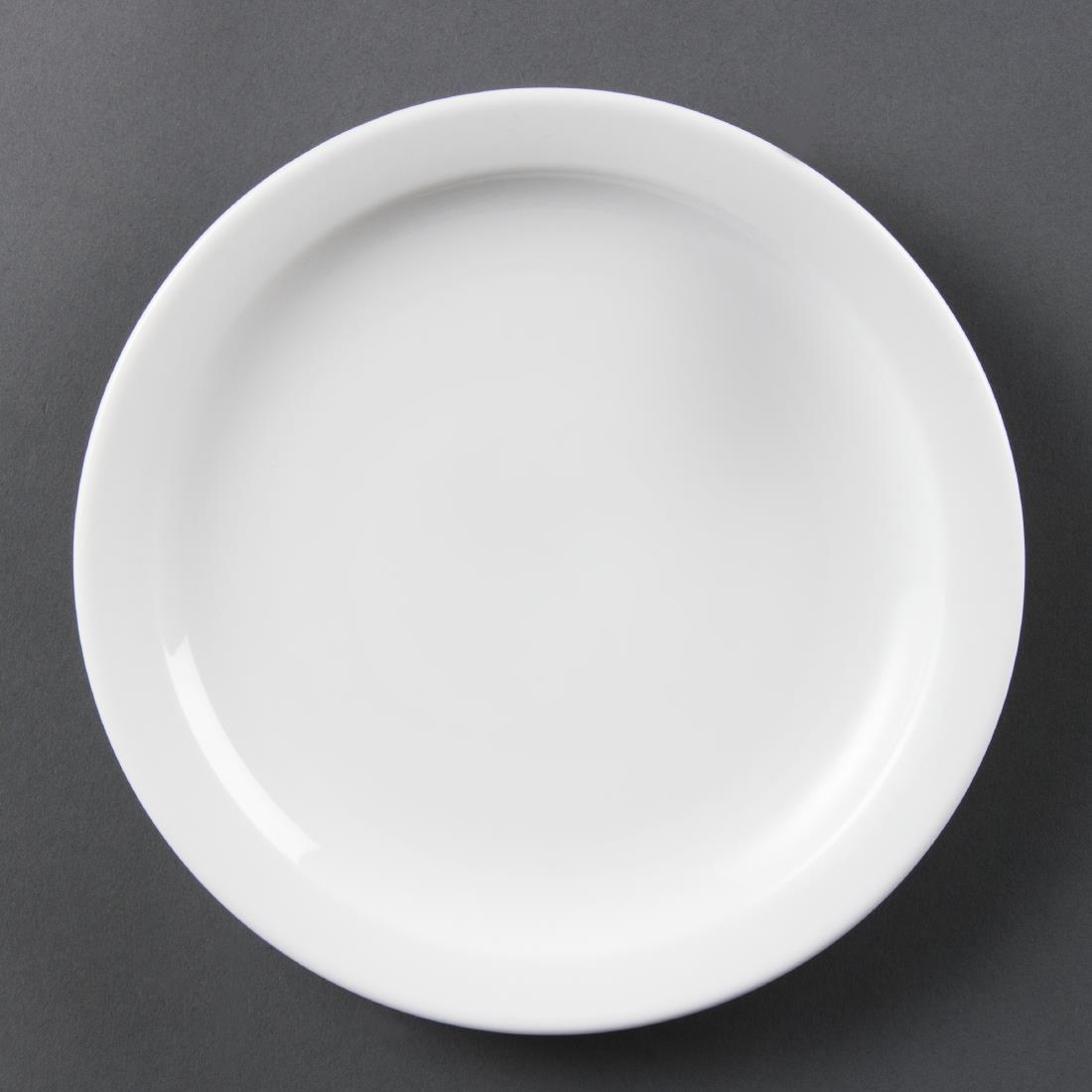 Olympia Whiteware Narrow Rimmed Plates 202mm (Pack of 12) – [CB488]