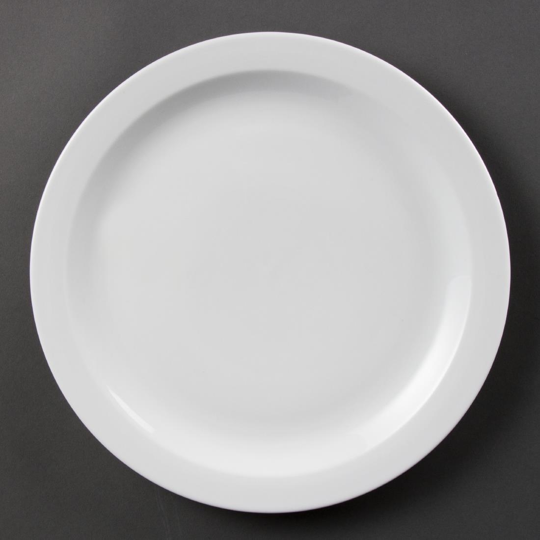 Olympia Whiteware Narrow Rimmed Plates 280mm (Pack of 6) – [CB491]