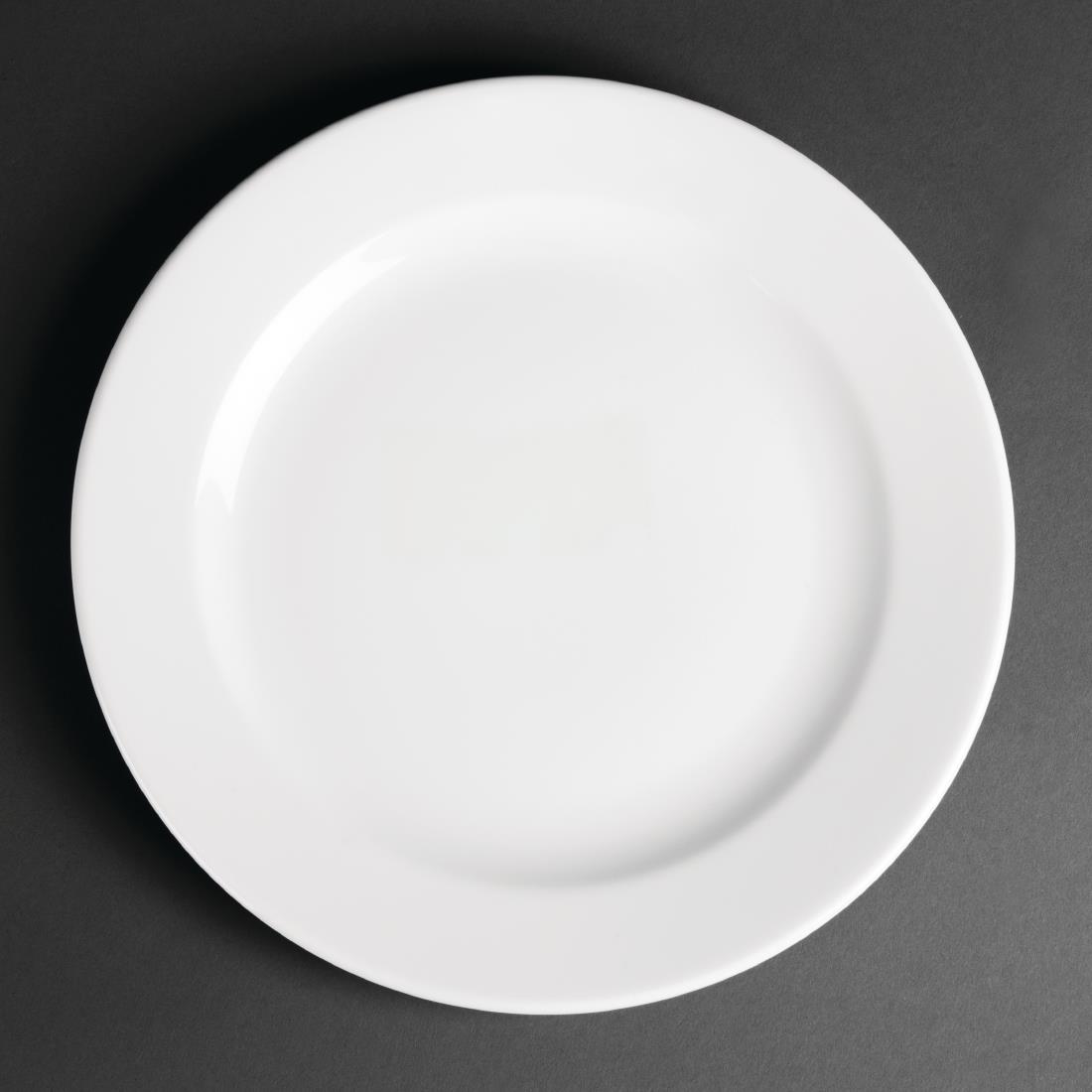 Royal Porcelain Classic White Wide Rim Plates 240mm (Pack of 12) – [CG008]