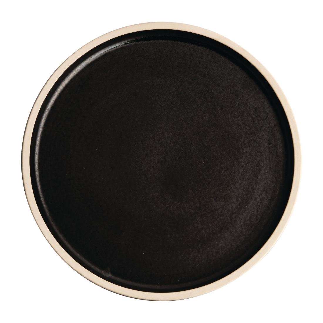 Olympia Canvas Flat Round Plate Delhi Black 250mm (Pack of 6) – [FA315]