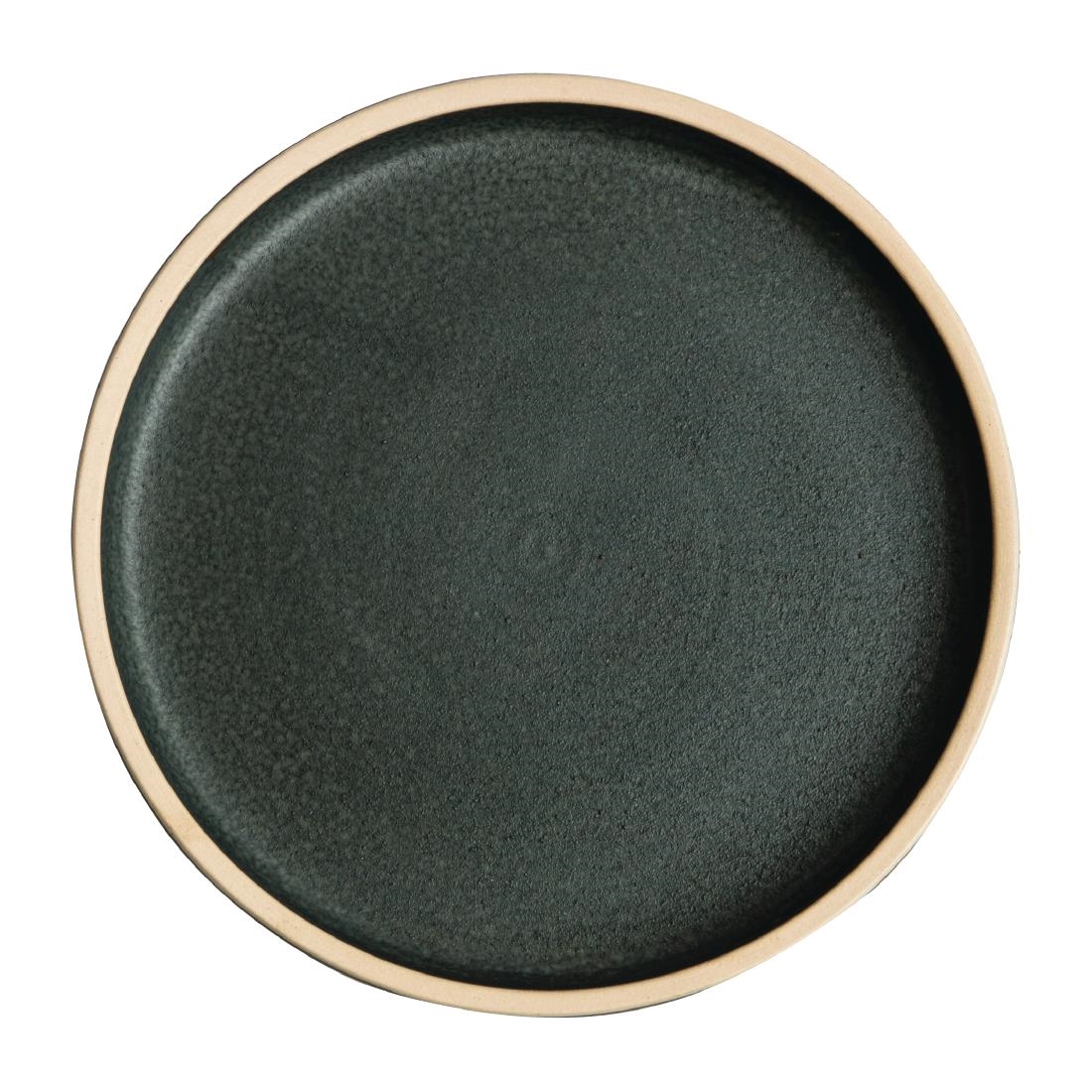 Olympia Canvas Flat Round Plate Green Verdigris 180mm (Pack of 6) – [FA321]