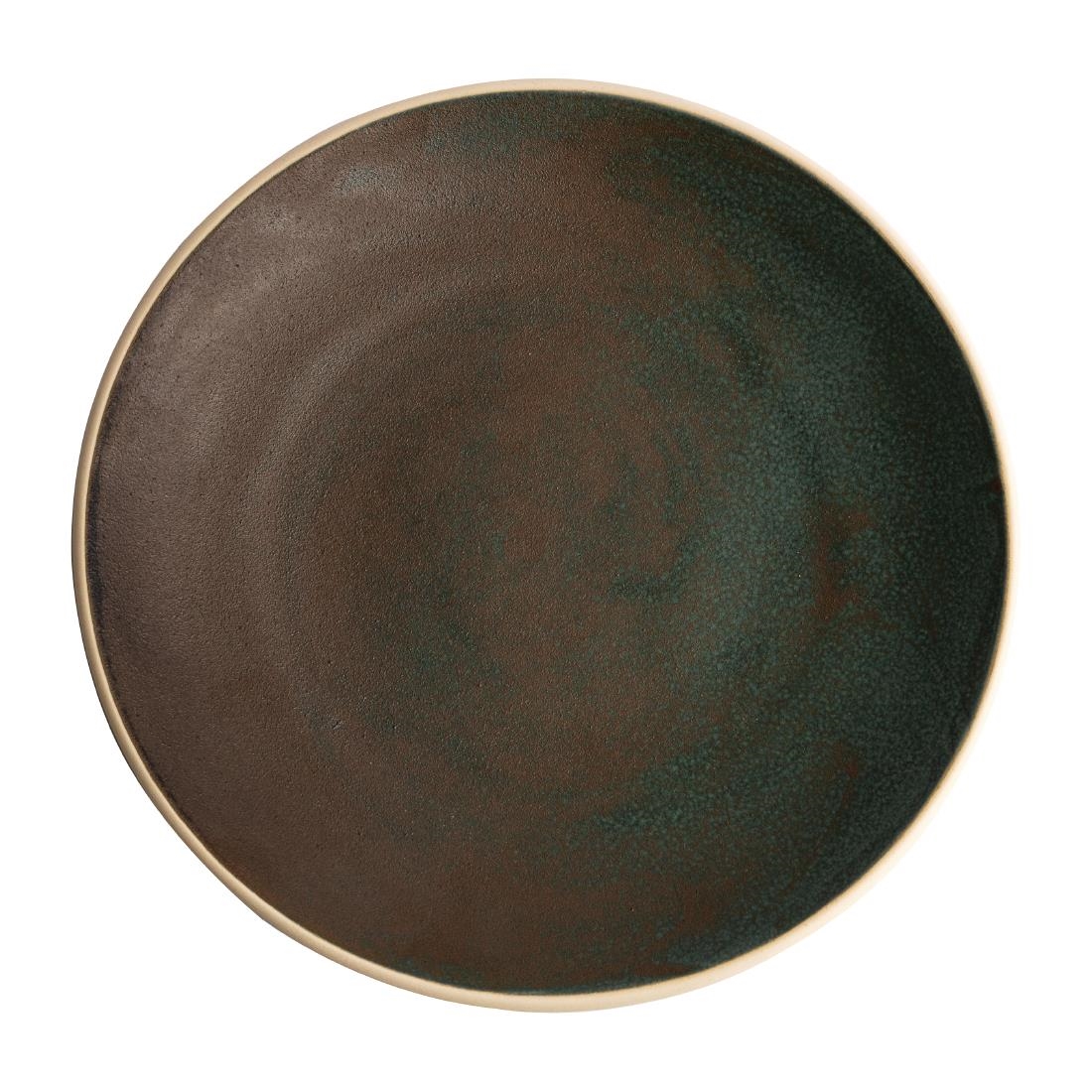 Olympia Canvas Concave Plate Green Verdigris 270mm (Pack of 6) – [FA325]