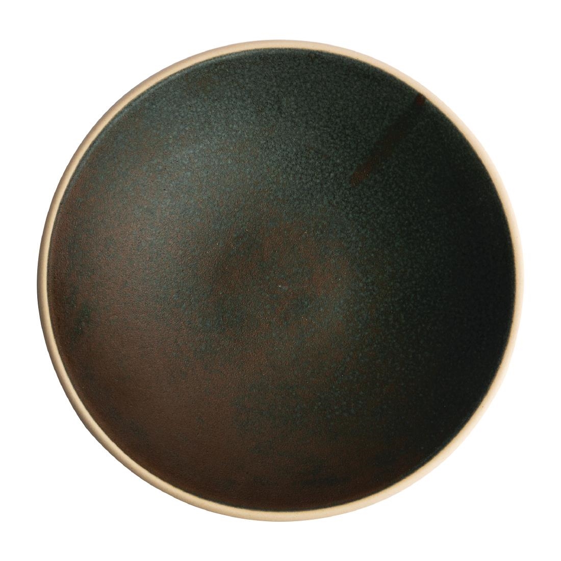 Olympia Canvas Shallow Tapered Bowl Green Verdigris 200mm (Pack of 6) – [FA326]