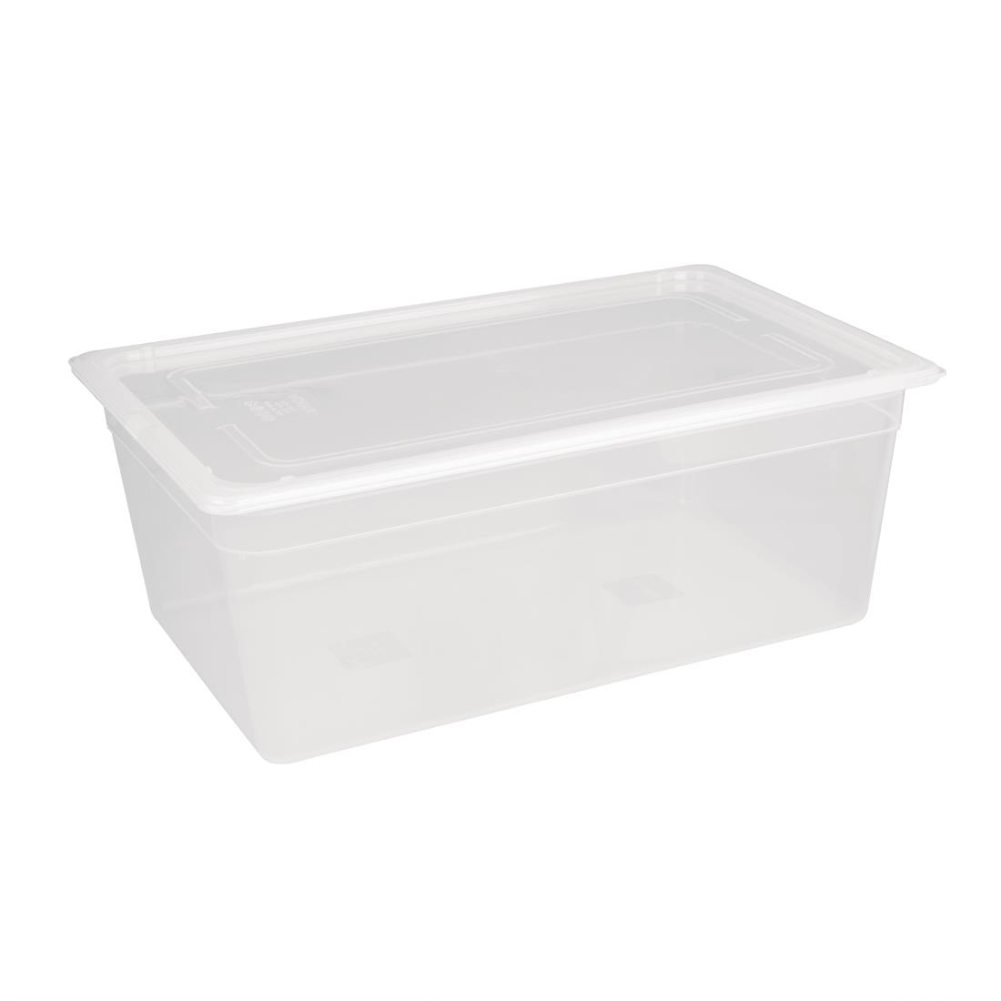 Vogue Polypropylene 1/1 Gastronorm Container with Lid 200mm (Pack of 2) – [GJ513]