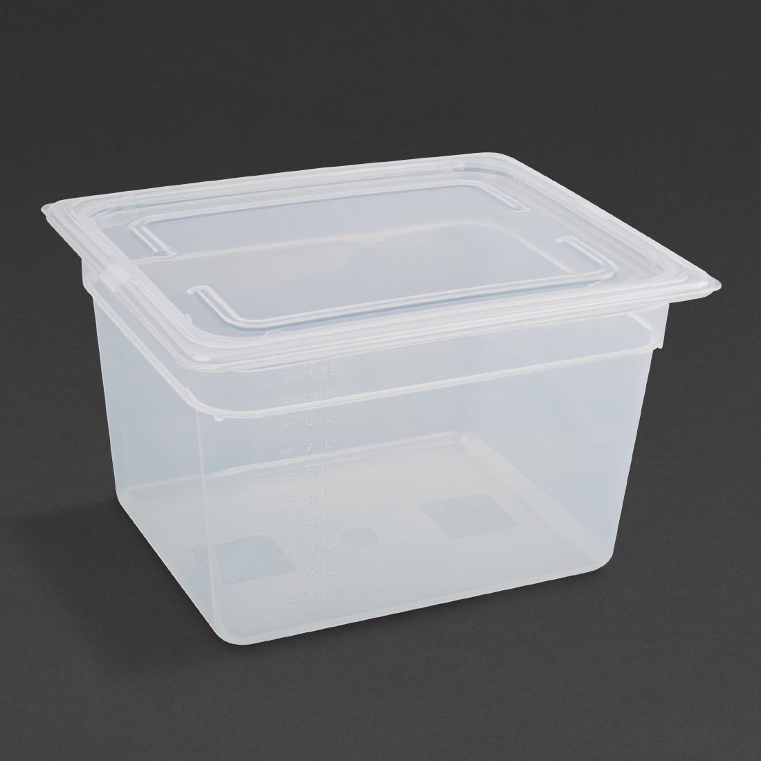 Vogue Polypropylene 1/2 Gastronorm Container with Lid 200mm (Pack of 4) – [GJ517]