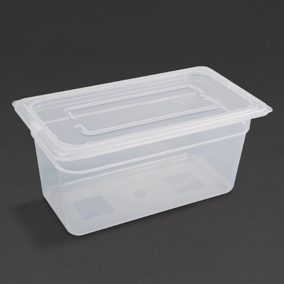 Vogue Polypropylene 1/3 Gastronorm Container with Lid 150mm (Pack of 4) – [GJ520]