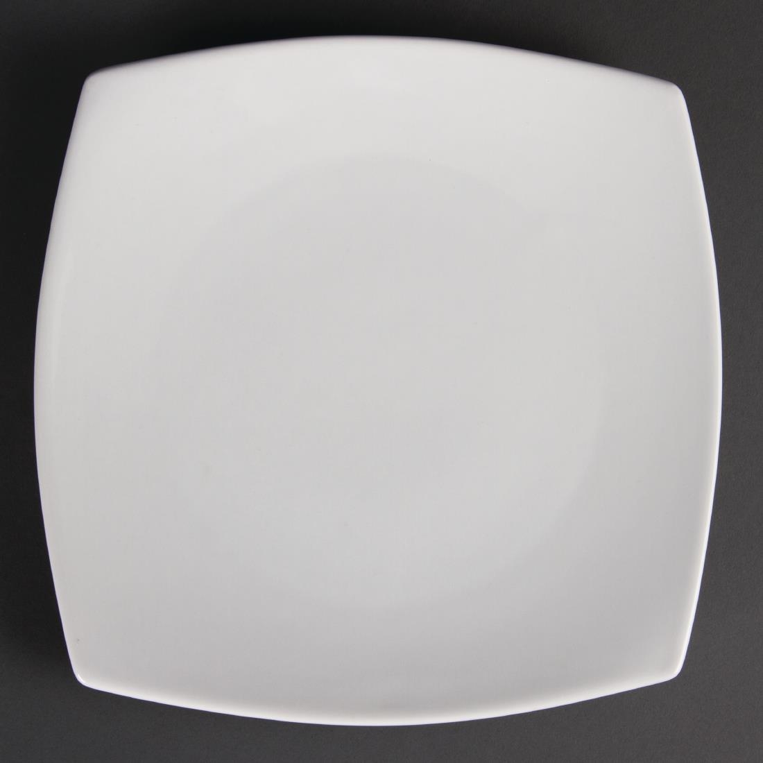 Olympia Whiteware Rounded Square Plates 240mm (Pack of 12) – [U170]