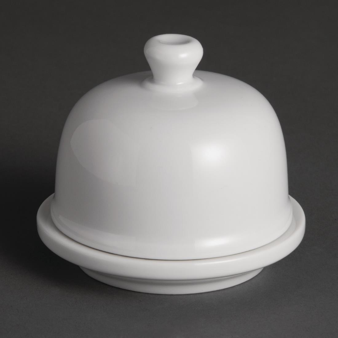 Olympia Whiteware Butter Dish with Cloche 50ml 1.8oz (Pack of 6) – [U184]