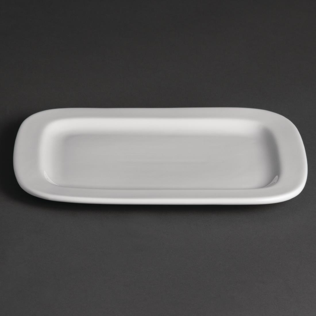 Olympia Whiteware Rounded Rectangular Plates 230mm (Pack of 12) – [U805]