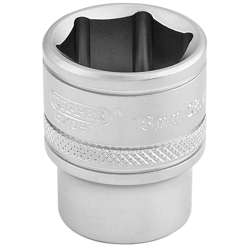 DRAPER 3/8″ Sq. Dr. 6 Point Metric Socket (18mm) [16544]