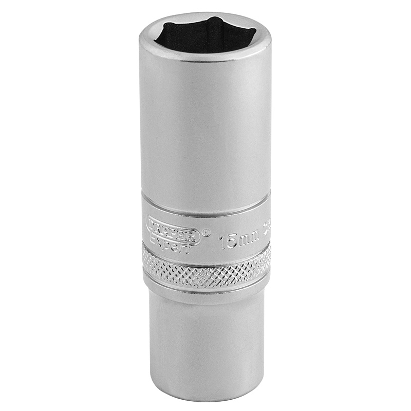 DRAPER 3/8″ Sq. Dr. 6 Point Metric Deep Socket (15mm) [16583]