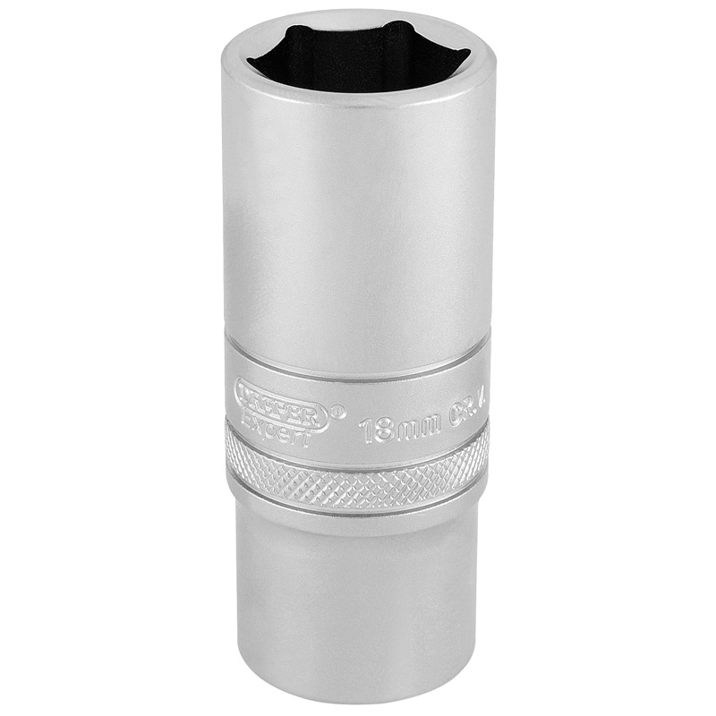 DRAPER 3/8″ Sq. Dr. Hi-Torq® 6 Point Deep Socket (18mm) [17545]