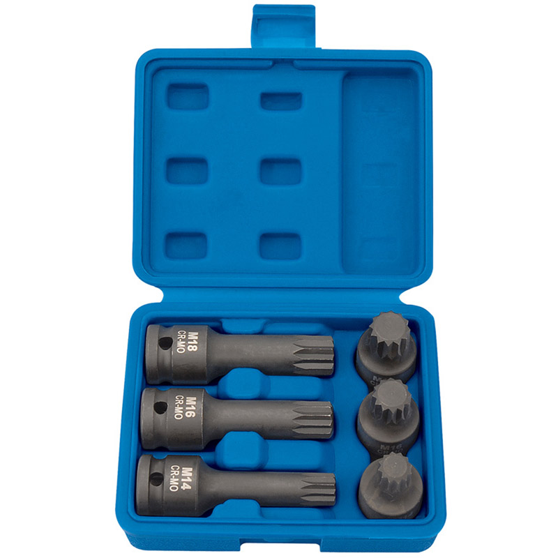 DRAPER 1/2″ Sq. Dr. Impact Spline Bit Set (6 Piece) [28881]