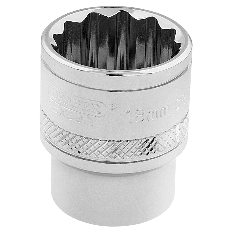 DRAPER 3/8″ Sq. Dr. Hi-Torq® 12 Point Socket (18mm) [32786]