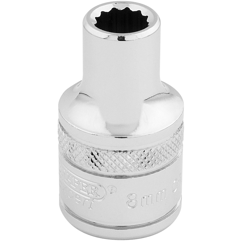 DRAPER 1/2″ Sq. Dr. Hi-Torq® 12 Point Socket (8mm) [33038]