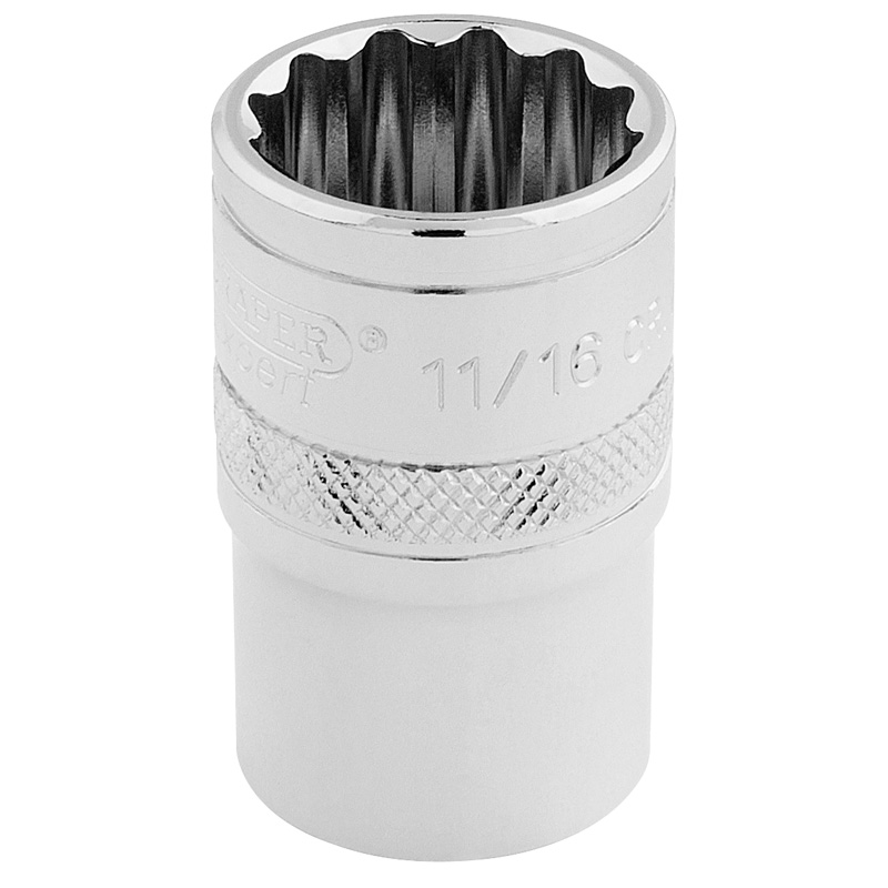 DRAPER 1/2″ Sq. Dr. Hi-Torq® 12 Point Socket (11/16″) [33644]