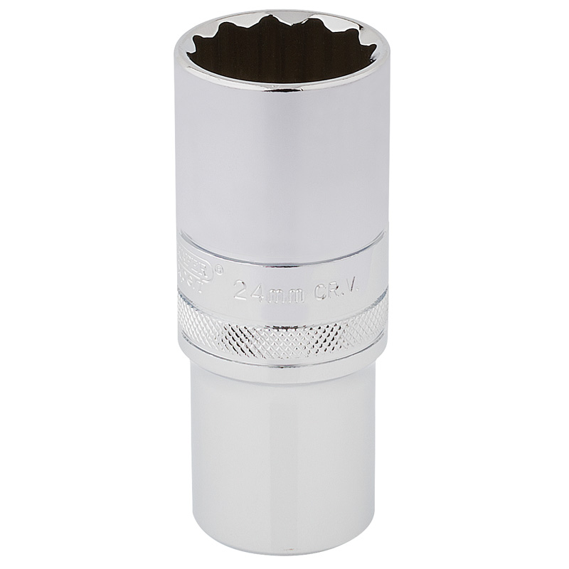 DRAPER 1/2″ Sq. Dr. Hi-Torq® 12 Point Deep Socket (24mm) [33802]