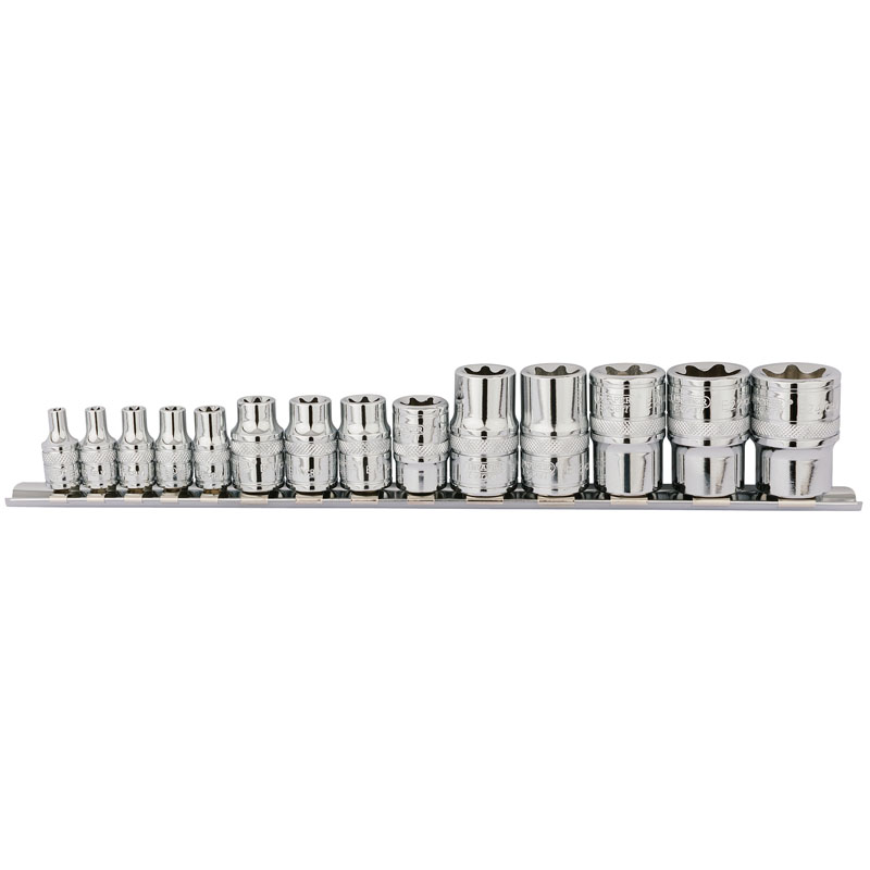 DRAPER 1/4, 3/8, 1/2″ Sq. Dr. Draper TX-STAR® Socket Set (14 Piece) [34415]