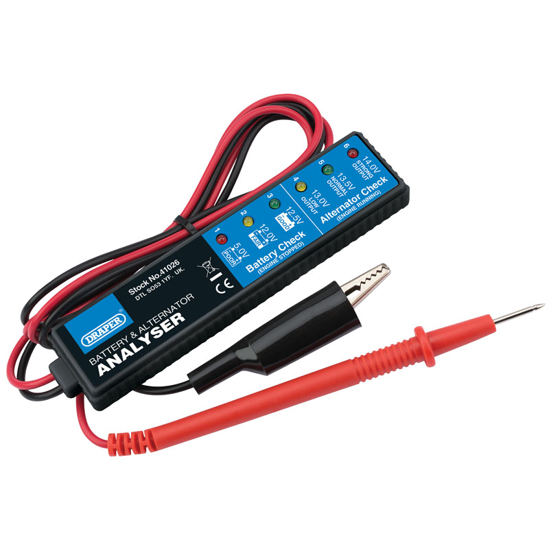 DRAPER Battery and Alternator Analyser for 12V DC Systems [41026]