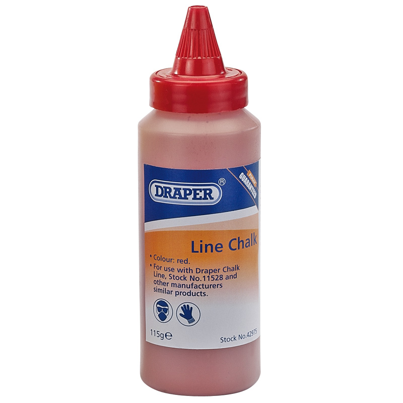 DRAPER 115G Plastic Bottle of Red Chalk for Chalk Line [42975]