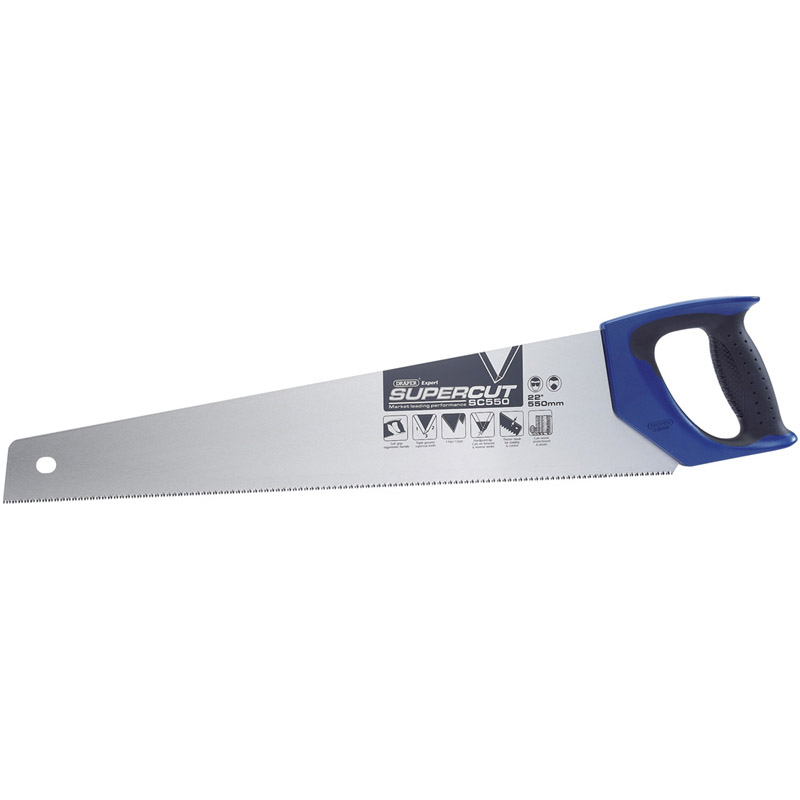 DRAPER Supercut® 550mm/22″ Soft Grip Hardpoint Handsaw – 11tpi/12ppi [49284]