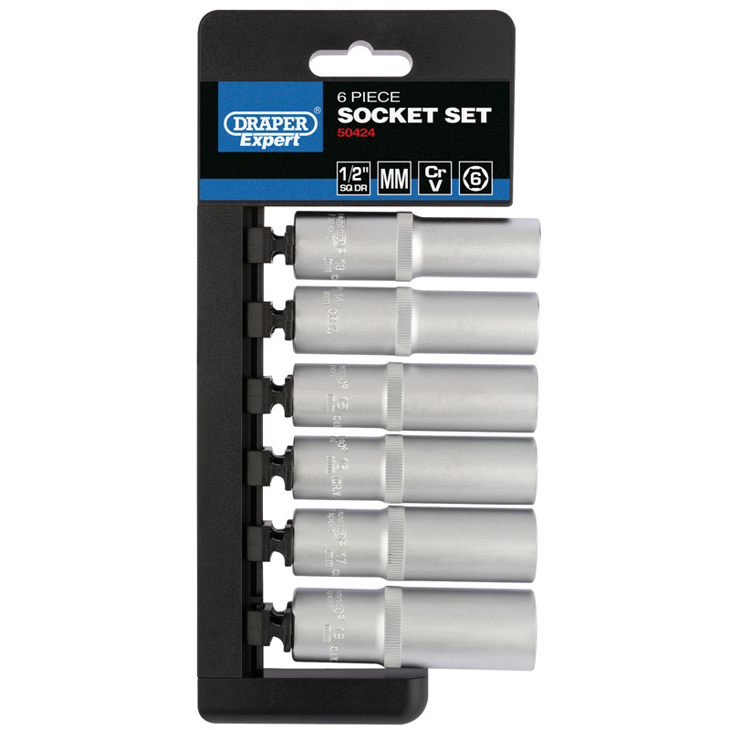 DRAPER 1/2″ Sq. Dr. Metric Deep Socket Set (6 Piece) [50424]