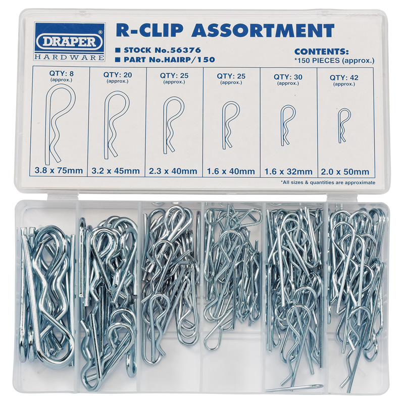 DRAPER R Clip Assortment (150 Piece) [56376]