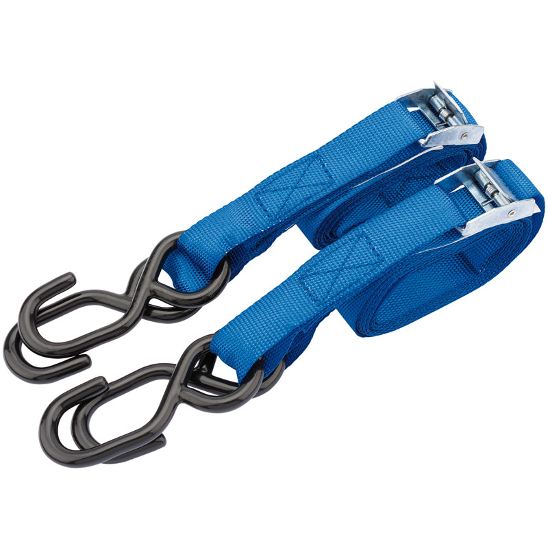 DRAPER 125kg Ratcheting Tie Down Strap Sets (2.5M x 25mm) (2 Piece) [60962]