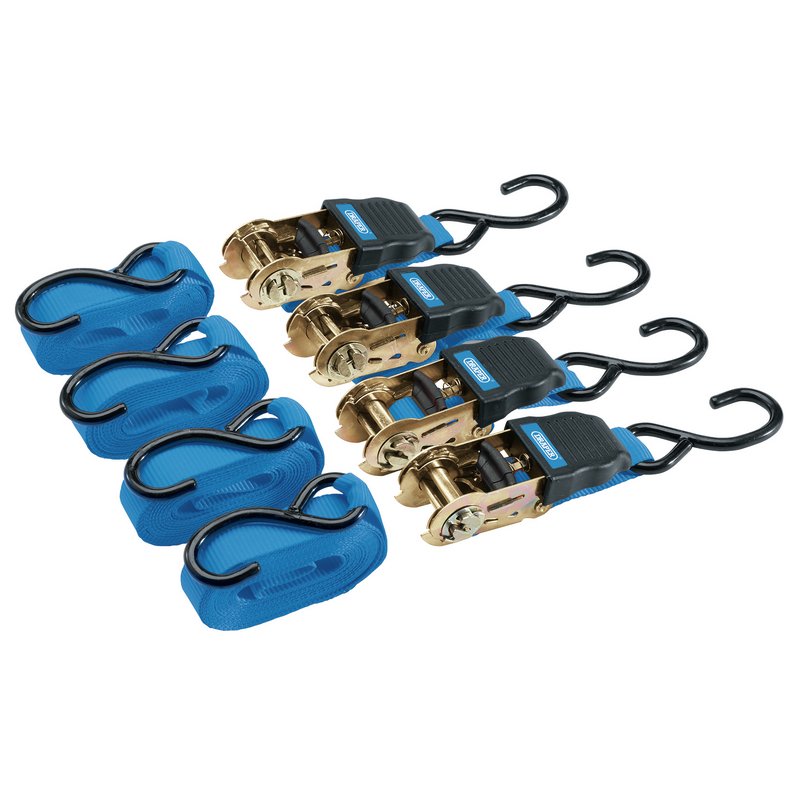 DRAPER Ratcheting Tie Down Strap Sets (4 Piece) [92771]