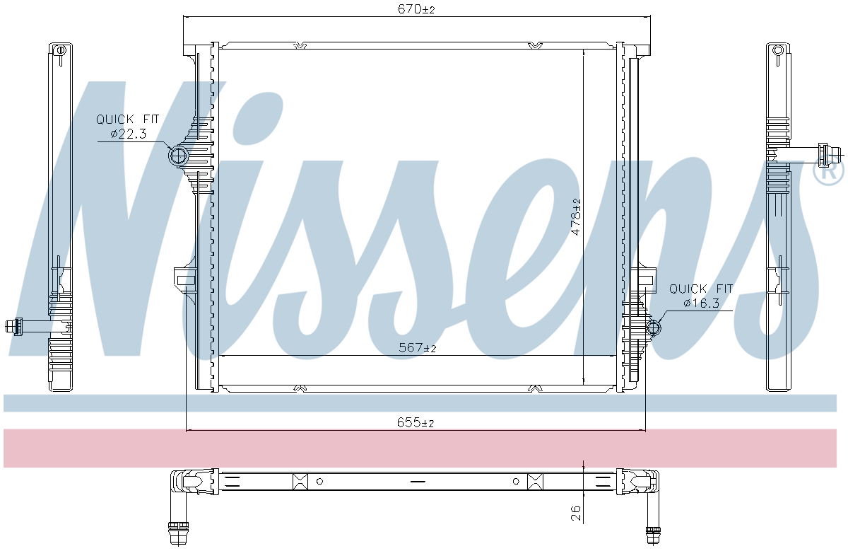 Nissens Engine Coolant Radiator 606397