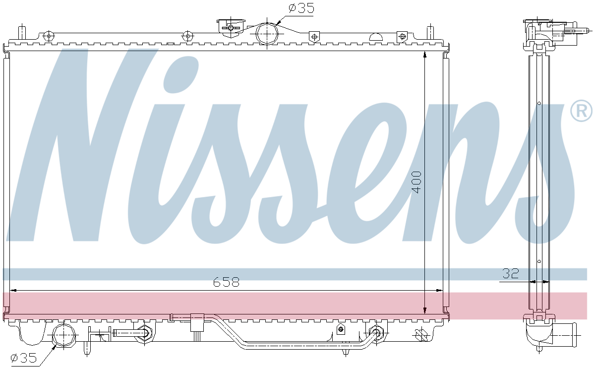 Nissens Engine Coolant Radiator 62860A