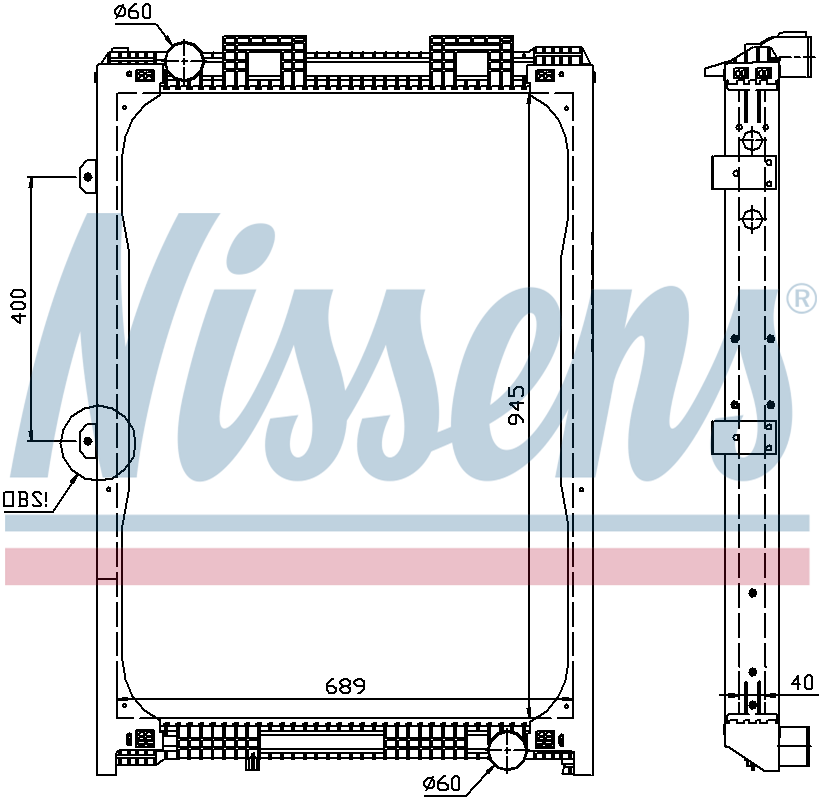 Nissens Engine Coolant Radiator 62870A