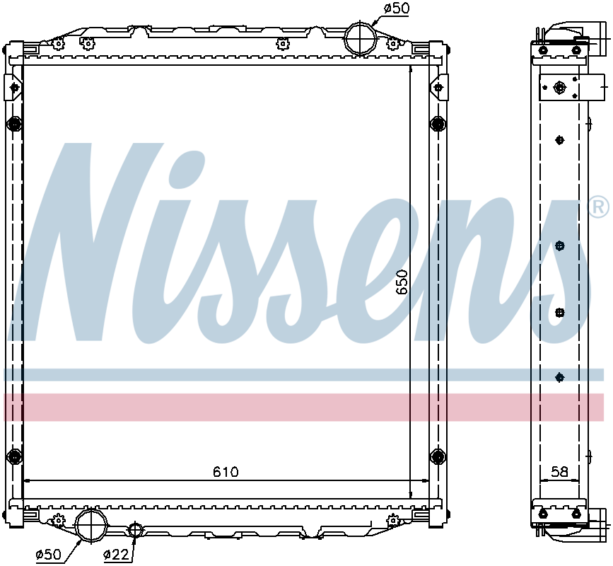 Nissens Engine Coolant Radiator 62876A