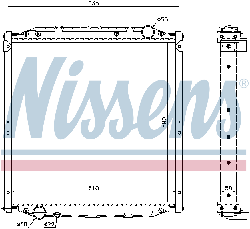 Nissens Engine Coolant Radiator 62877A