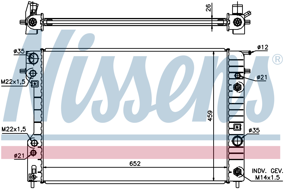 Nissens Engine Coolant Radiator 63073A