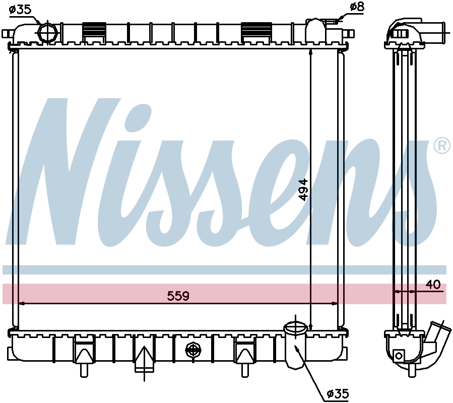 Nissens Engine Coolant Radiator 64302A