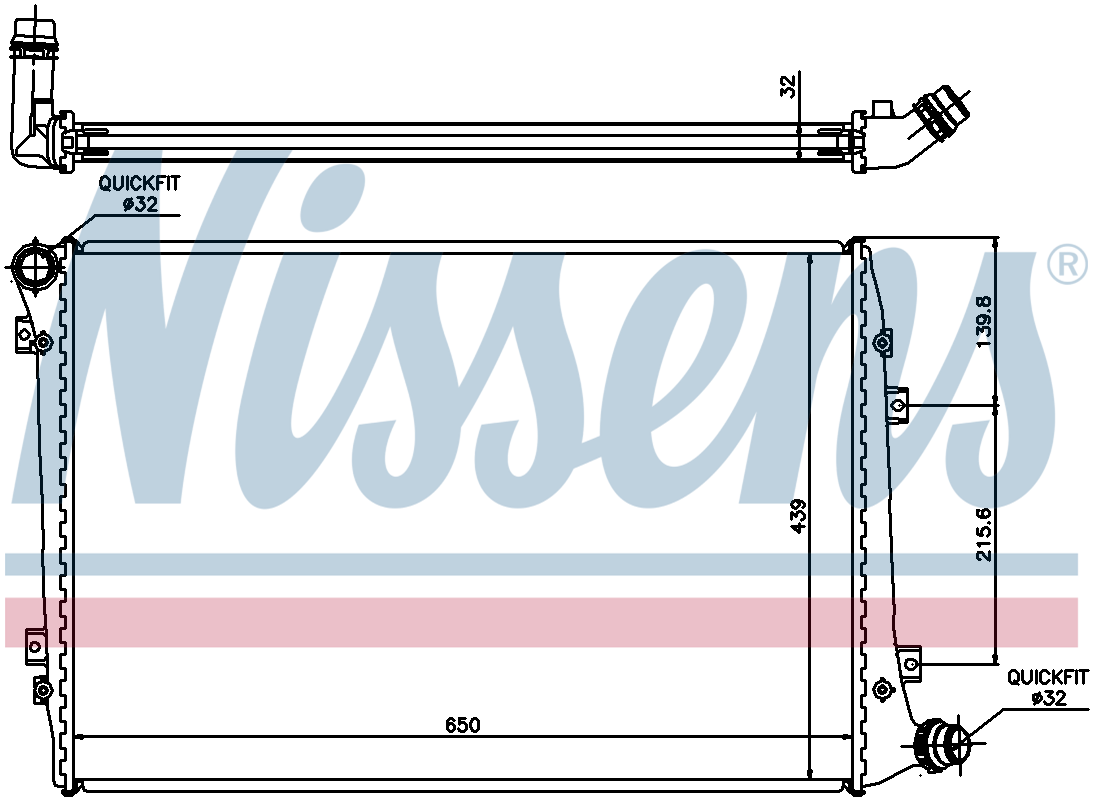 Nissens Engine Coolant Radiator 65291A