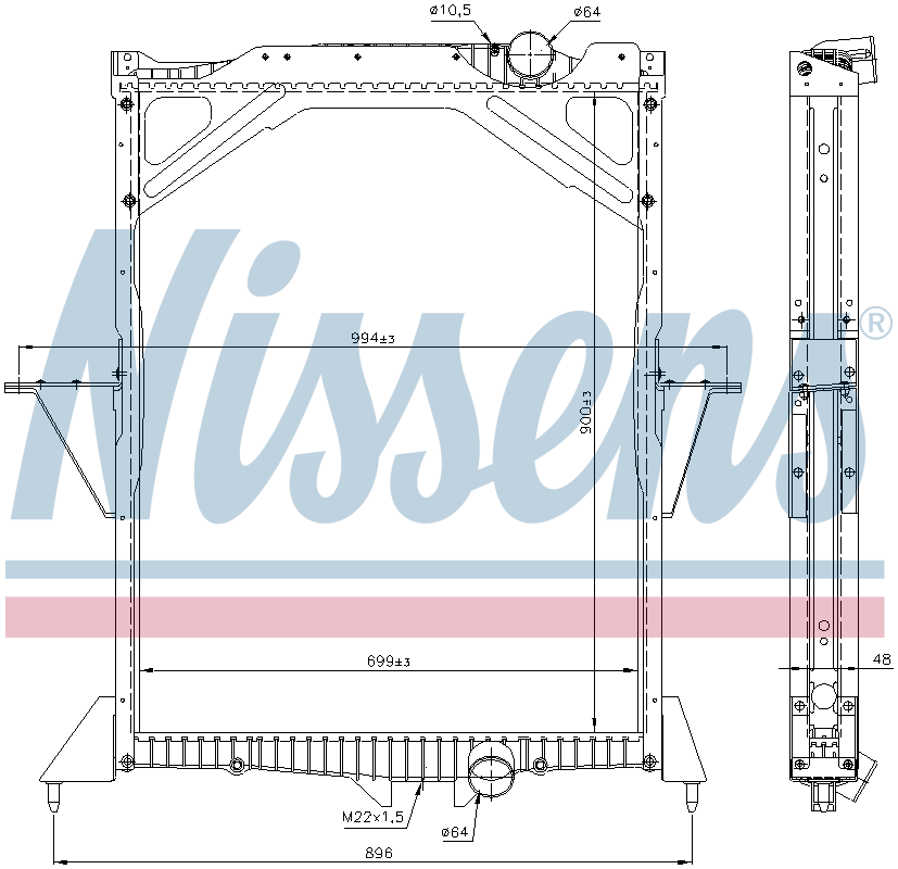 Nissens Engine Coolant Radiator 65466A