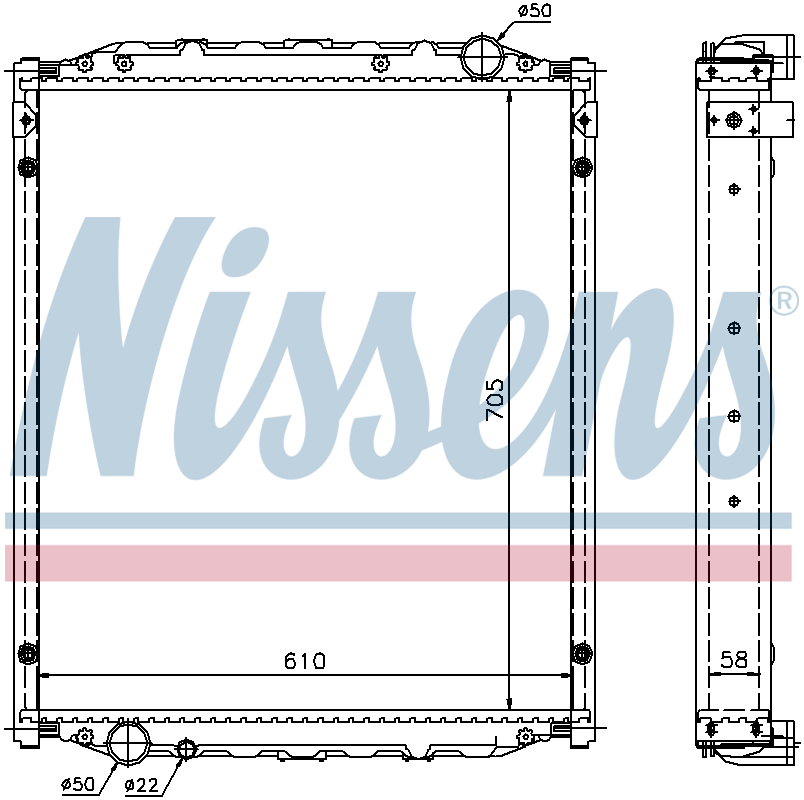 Nissens Engine Coolant Radiator 67220A