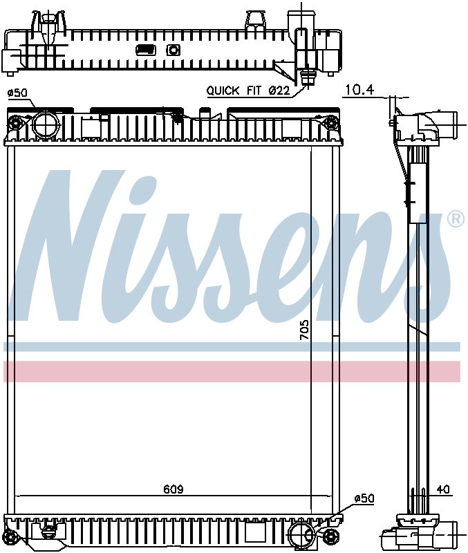 Nissens Engine Coolant Radiator 67227