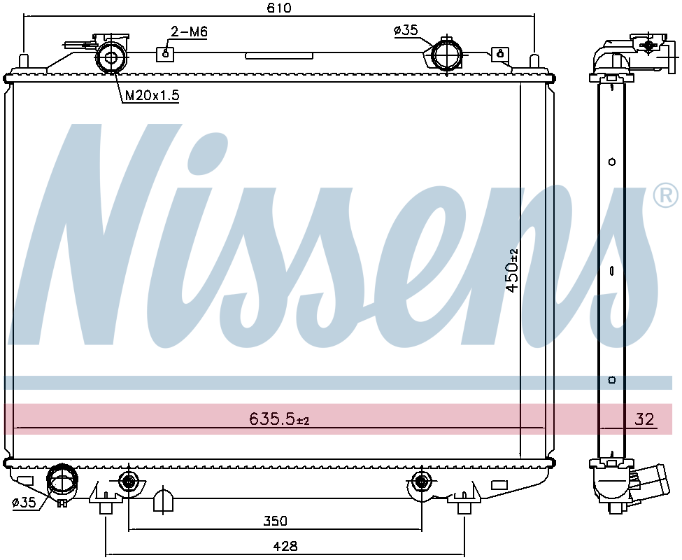 Nissens Engine Coolant Radiator 68535