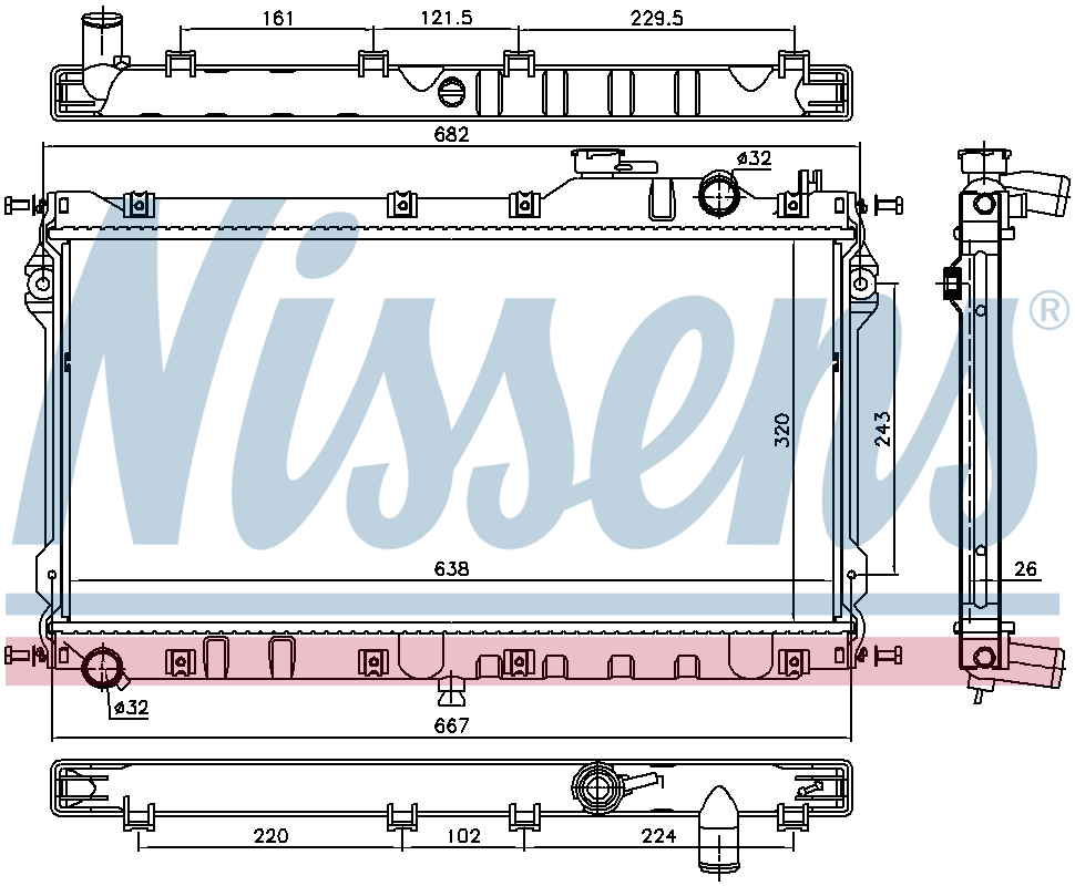 Nissens Engine Coolant Radiator 68559