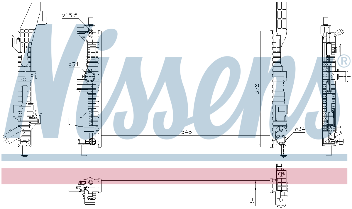 Nissens Engine Coolant Radiator 69238